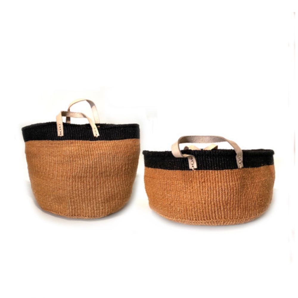 Woven Sisal Basket with Leather Handles - Picture 10 of 10